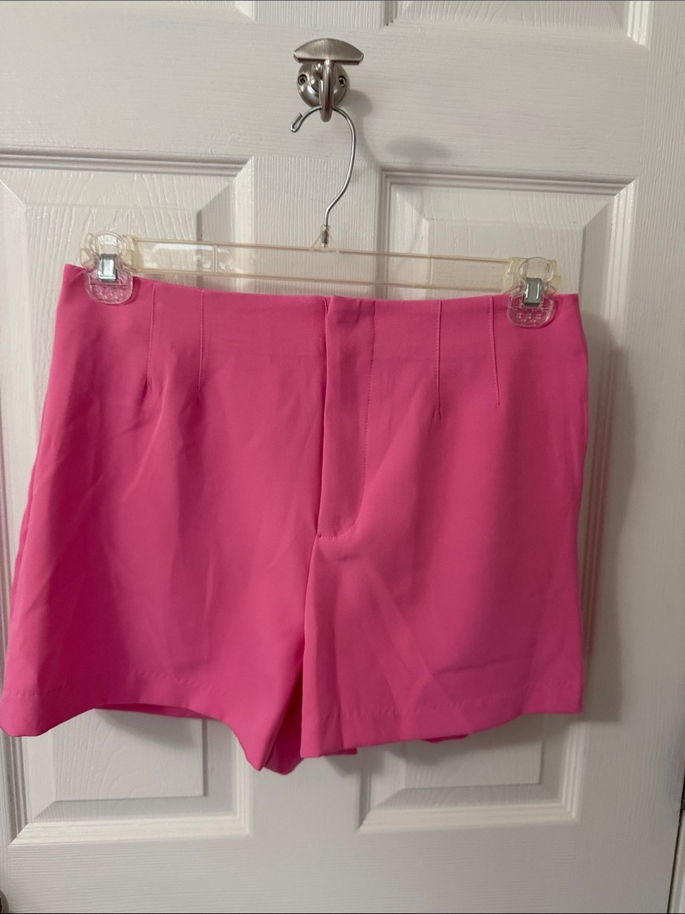High-Waist Hot Pink Tailored Women's Shorts